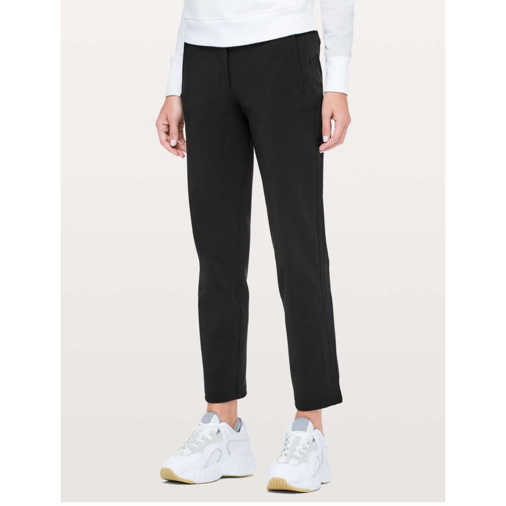 LULULEMON ON THE MOVE BLACK PULL-ON STRETCH TROUSER PANT WOMEN SIZE 2